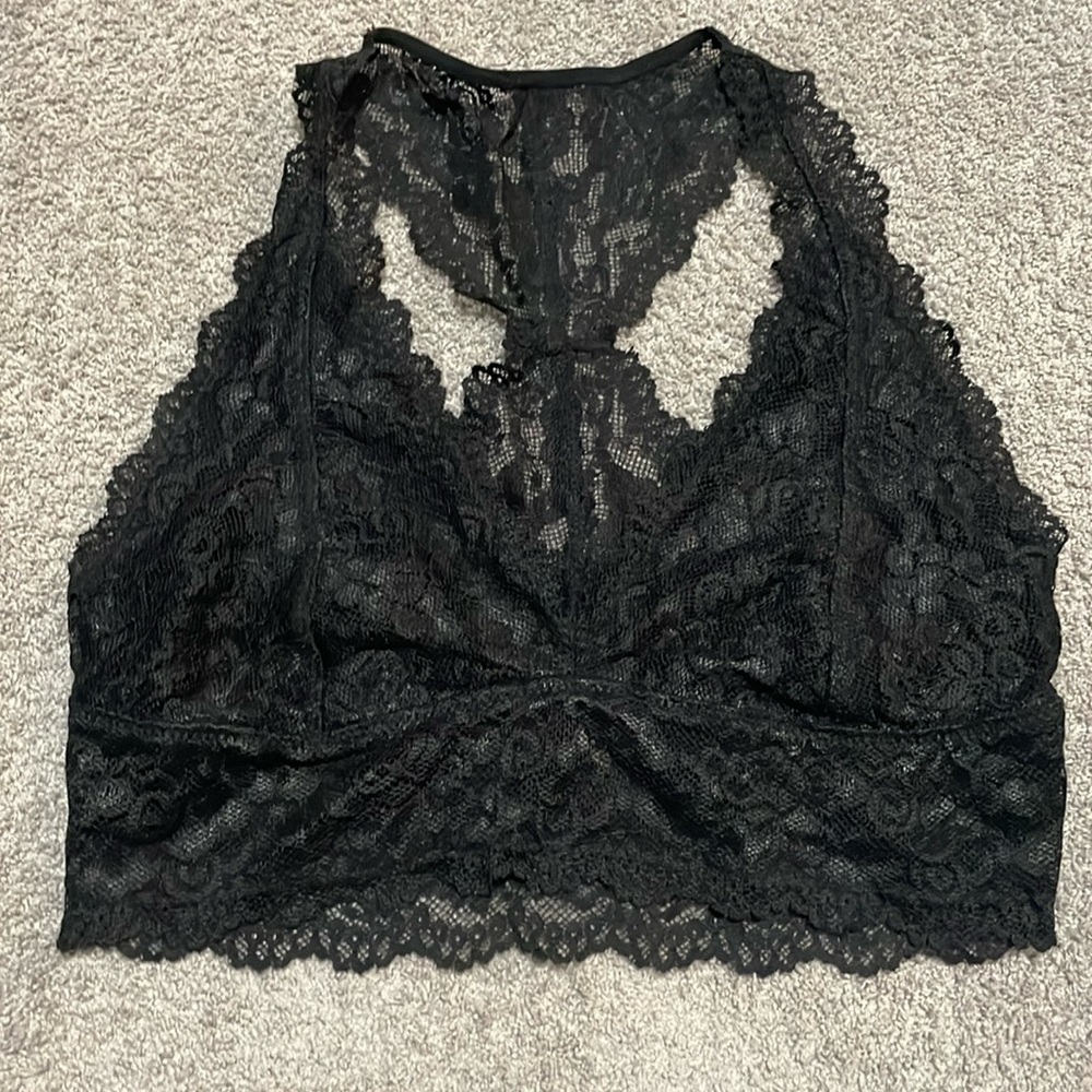 EC Talula Racerback Black Lace Bralette - Size Medium